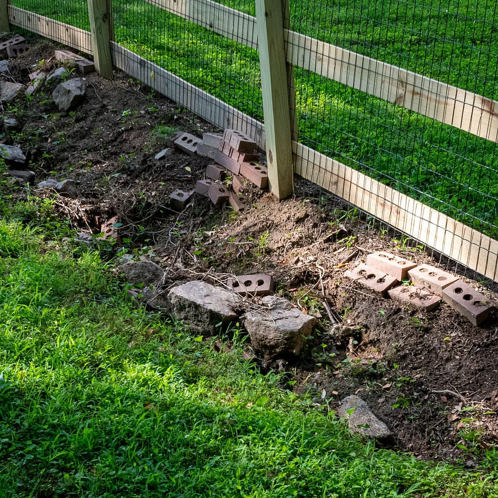 Erosion along fence line